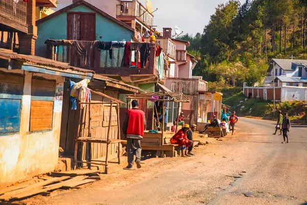 Fianarantsoa Madagascar Octubre 2023 Carreteras Madagascar Camino Desde Fianarantsoa Través — Foto de Stock