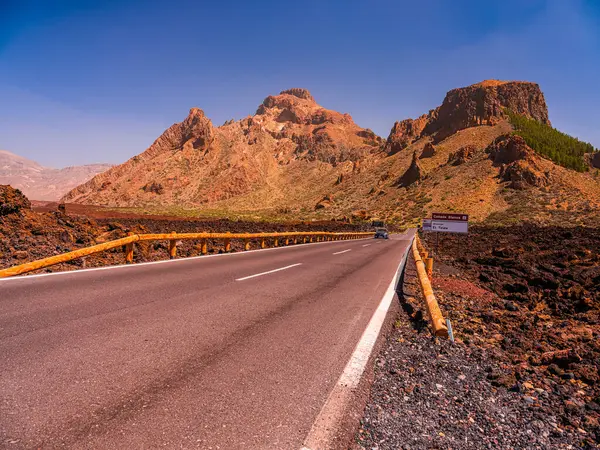 stock image spot in Tenerife with many rocks and beautiful mountain landscape in the background. volcanic landscapes of Tenerife