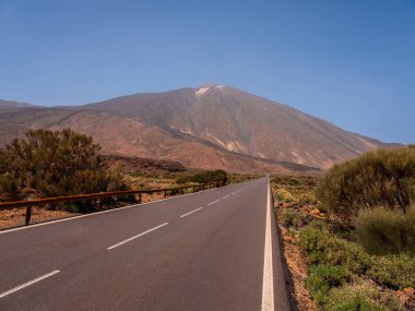 Tenerife 'de arka planda bir sürü kaya ve güzel dağ manzarası olan bir yer. Tenerife 'nin volkanik manzaraları