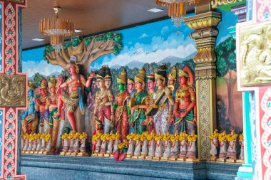 Kuala Lumpur, Malezya. 07.08.2024 Kuala lumpur 'daki geleneksel küçük Budist tapınağı.