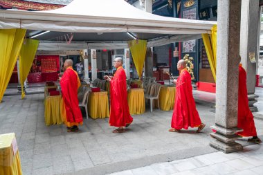 Kuala Lumpur, Malezya 07.08.2024. Kuan Ti Tapınağı, Çin Mahallesi Kuala Lumpur 'da bir tapınak töreninde Jalan Tun HS Lee ile birlikte 127 yaşında bir Taoist tapınağıdır.