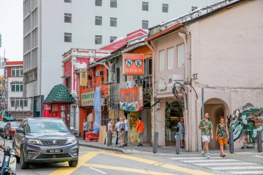 Kuala Lumpur, Malaysia. 07.08.2024. view of the city. Capital of Malaysia, tourist center, Kuala Lumpur. ancient facades of low rise buildings in Chinatown clipart