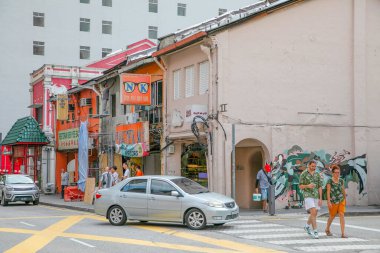 Kuala Lumpur, Malaysia. 07.08.2024. view of the city. Capital of Malaysia, tourist center, Kuala Lumpur. ancient facades of low rise buildings in Chinatown clipart