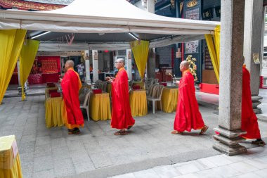 Kuala Lumpur, Malezya 07.08.2024. Kuan Ti Tapınağı, Çin Mahallesi Kuala Lumpur 'da bir tapınak töreninde Jalan Tun HS Lee ile birlikte 127 yaşında bir Taoist tapınağıdır.