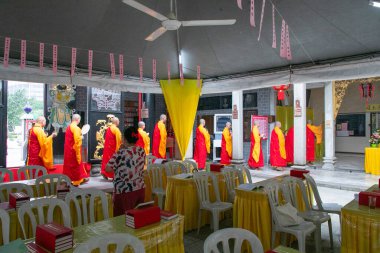 Kuala Lumpur, Malezya 07.08.2024. Kuan Ti Tapınağı, Çin Mahallesi Kuala Lumpur 'da bir tapınak töreninde Jalan Tun HS Lee ile birlikte 127 yaşında bir Taoist tapınağıdır.
