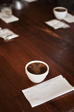 Barista preparing to test and inspecting the quality of coffee,selective focu