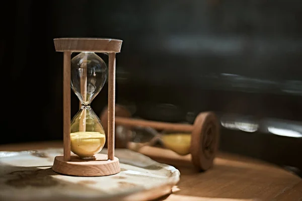 Närbild Timglas Business Time Management Koncept Selektivt Fokus — Stockfoto