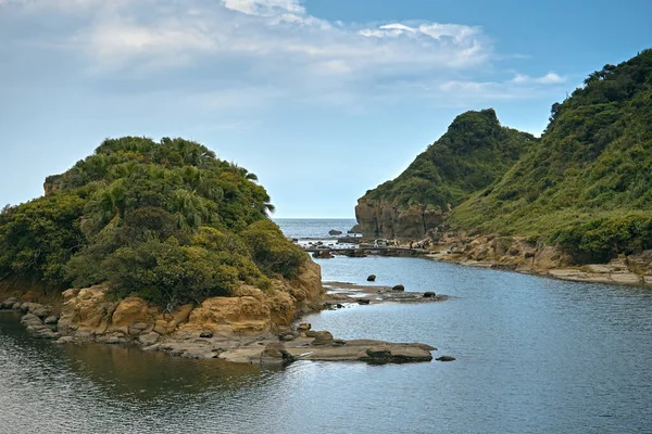 Heping Adası Parkı Güçlü Rüzgardan Özel Şekilli Kayalar Oluşturan Bir — Stok fotoğraf