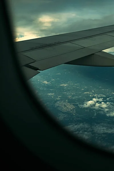 Widok Okna Samolotu — Zdjęcie stockowe