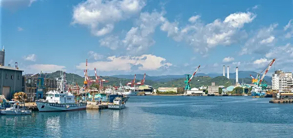 Keelung Şehri Tayvan Ağustos 2023 Renkli Zhengbin Balıkçılık Por — Stok fotoğraf