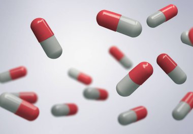 Tıbbî hapları kapat. Bulanık arkaplan