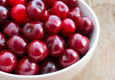 Taze kirazları, yiyecek konseptini kapat.