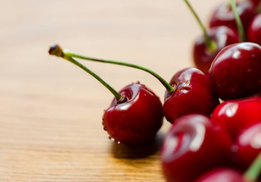 Taze kirazları, yiyecek konseptini kapat.