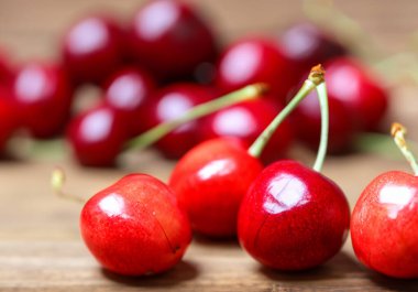 Taze kirazları, yiyecek konseptini kapat.