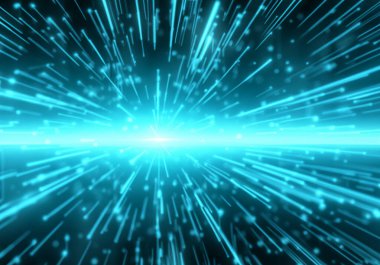 mavi neon ışığı soyut görsel geometri hareketli grafik teknolojisi dijital konsepti