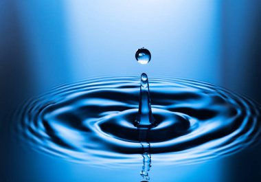 Yüzeydeki dalgalara su damlası