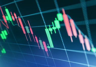 LED Scree üzerine Finansal Borsa Grafiği