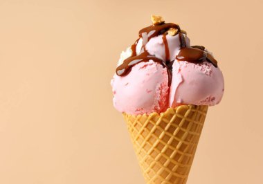 Bej arka grubunda dondurma.