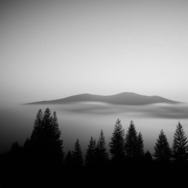 Güzel uzun pozlama siyah beyaz minimalist sahne