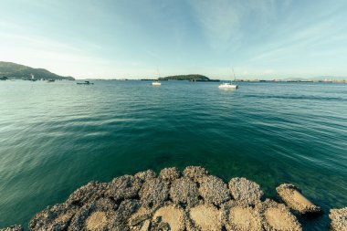 Chonburi Thailan 'daki Koh Sichang plajı.