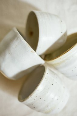 Tekstil seramik bardak, stüdyo ışığı.