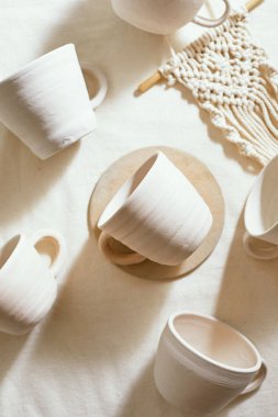 Tekstil seramik bardak, stüdyo ışığı.