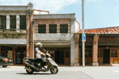 Taipei, Tayvan 12 Ağustos 2023: Tayvan 'da Taipei şehir caddesi