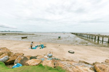 Sriracha 'nın deniz manzarası, Chonburi, Tayland