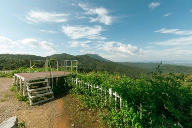Dağ ve Kwan Phayao Gölü 'nün görüş açısı, Phayao Eyaleti, Tayland