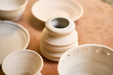 Çamur çömlek seramik ürünleri, çömlek yapma süreci..