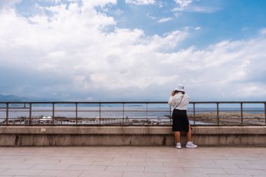 Keelung, Tayvan - 13 Ağustos 2023: Keelung, Tayvan 'daki Heping Adası Parkı