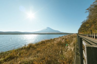 Kawaguchiko lake in japan, popular place  clipart