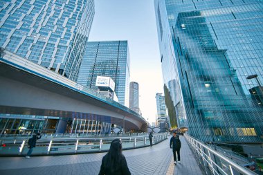 Tokyo, Japonya - 28 Kasım 2024: Alacakaranlıkta Shinjuku