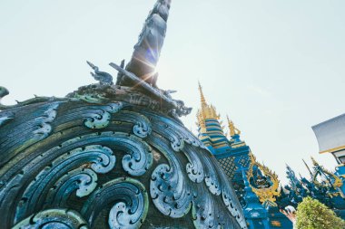 Wat Rong Suea 10, Mavi Tapınak, Chiang Rai, Kuzey Tayland, Tayland