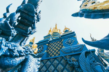 Wat Rong Suea 10, Mavi Tapınak, Chiang Rai, Kuzey Tayland, Tayland