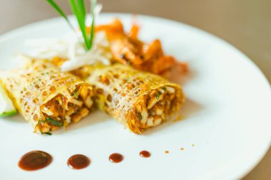 Pad thai ,Thai food ,Beautiful and tasty street food on a plate, exquisite dish, creative restaurant meal concept