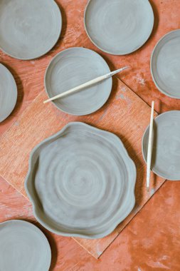 Çamur çömlek seramik ürünleri, çömlek yapma süreci..