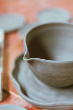 Çamur çömlek seramik ürünleri, çömlek yapma süreci..