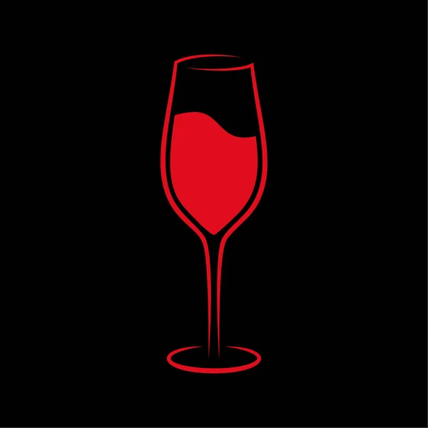赤ワインとワイングラスベクトルアイコン ワイングラスの手描き — ストックベクタ