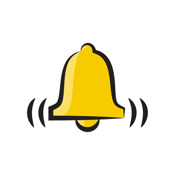 Ringing Bell Vector Icon Alert Notice Illustration Cartoon Style — Stock Vector