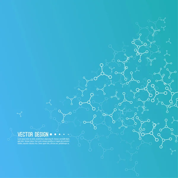 Vector Abstract Background Atoms Molecular Structures Concept Technical Medical Innovation — Stock Vector