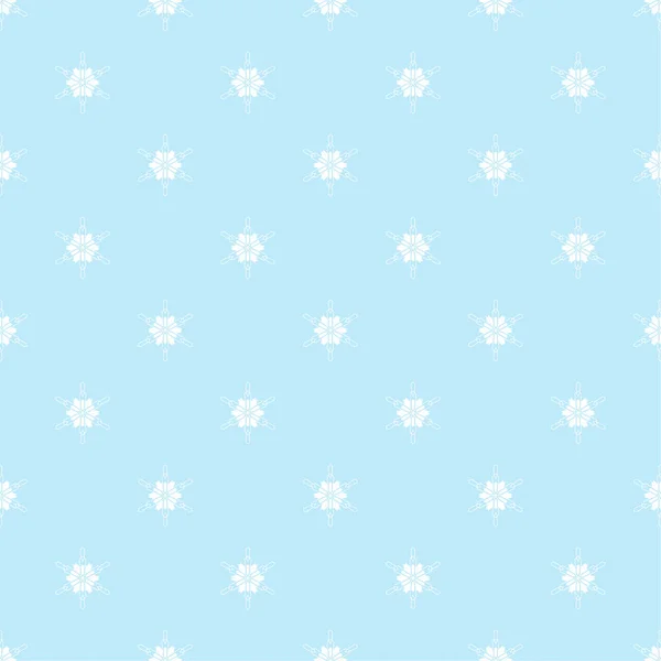 Vector Naadloos Patroon Met Decoratieve Sneeuwvlokken Winterachtergrond — Stockvector