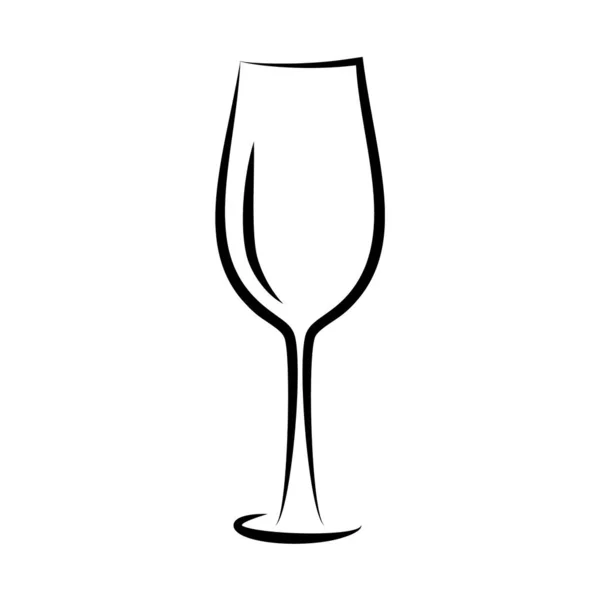 Icono Cristal Vino Vector Con Vino Tinto Bodega Dibujada Mano — Vector de stock