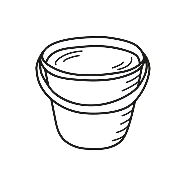 Water Bucket Vector Icon Hand Drawn Cartoon Style — Stock Vector
