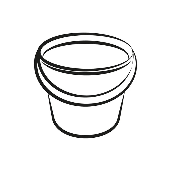 Icono Vector Cubo Agua Dibujado Mano Estilo Dibujos Animados — Vector de stock