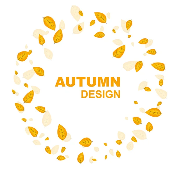 Abstrakter Herbsthintergrund Mit Gelben Blättern Vektorstruktur Mit Welken Fallenden Blättern — Stockvektor