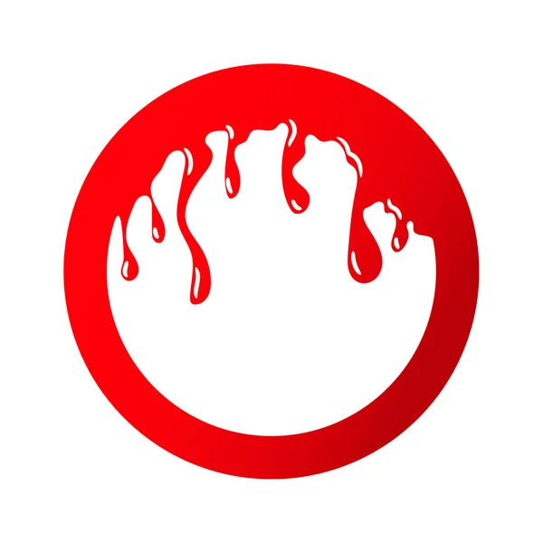 Vörös Vérfoltvektor Keret Kör Csobbanás Vagy Csepp Fröccsenő Fehér Háttér — Stock Vector