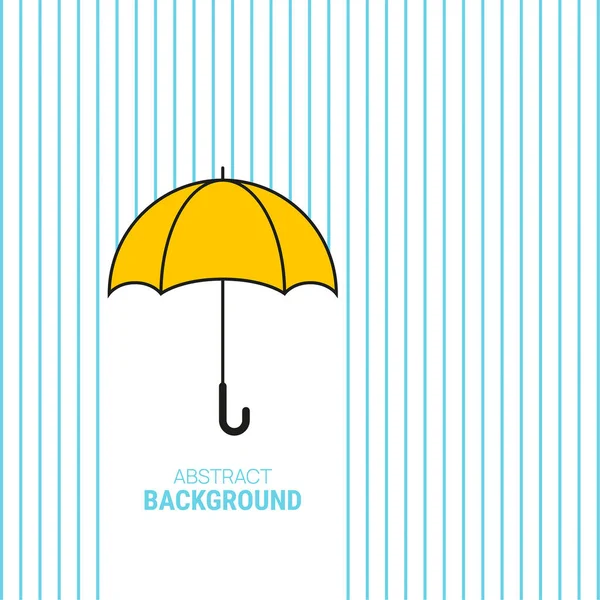 Vektorově Žlutý Deštník Chránící Před Deštěm Izolováno Bílém Pozadí — Stockový vektor