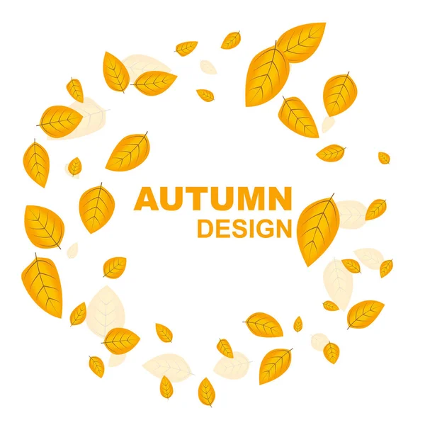 Абстрактный Осенний Фон Желтыми Листьями Векторная Текстура Сухой Падающей Листвой — стоковый вектор