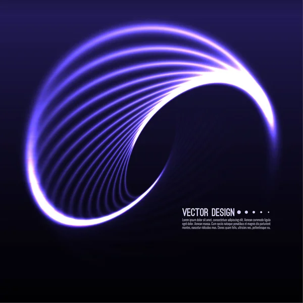Vector Abstract Background Glowing Wave Swirls Motion Concept Movement Neon — Stock Vector